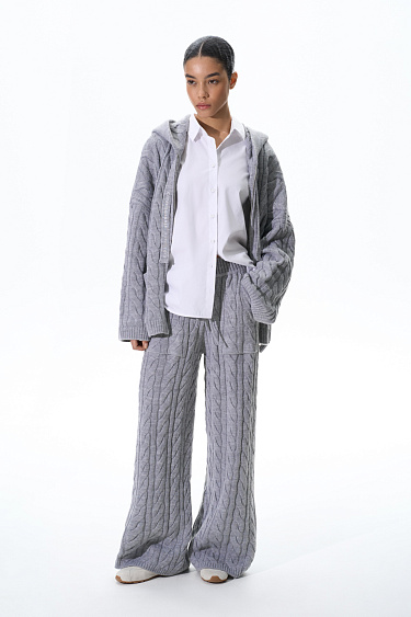 Knitted trousers with braids - BRUSNIKA Women Clothes