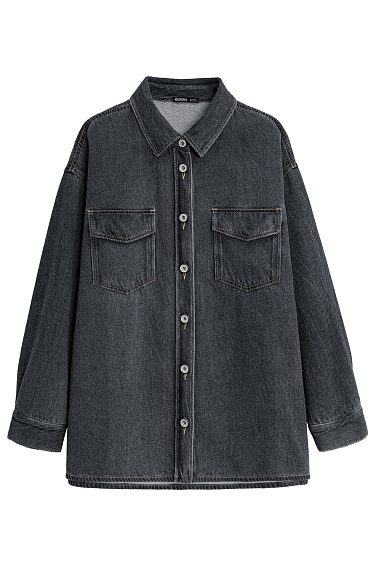 Denim shirt with chest pockets - BRUSNIKA Women Clothes