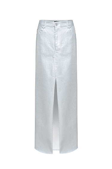 Metallic coated denim skirt - BRUSNIKA Women Clothes