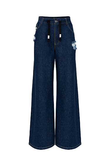 Wide leg hemp and cotton blend jeans - BRUSNIKA Women Clothes