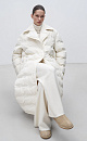 Long down jacket with branded embossing - BRUSNIKA. Women clothes