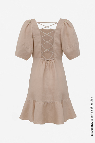 Linen dress with open back - BRUSNIKA Women Clothes
