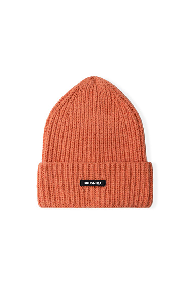 Knitted foldover cuff hat   - BRUSNIKA Women Clothes