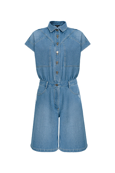 Cropped denim jumpsuit - BRUSNIKA Women Clothes