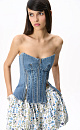 Denim corset with a zipper - BRUSNIKA. Women clothes