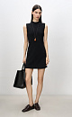 Knitted mini dress with a stand collar - BRUSNIKA. Women clothes