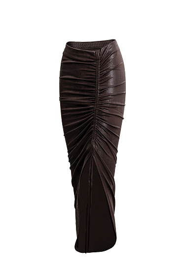 Midi skirt with drawstring - BRUSNIKA Women Clothes