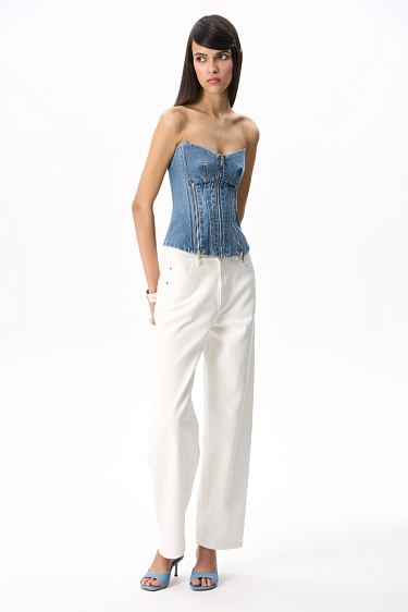 Denim corset with a zipper - BRUSNIKA Women Clothes