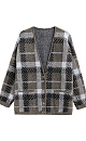 Knitted plaid cardigan - BRUSNIKA. Women clothes