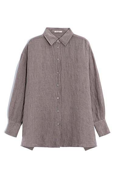 100% linen shirt with a flying yoke on the back - BRUSNIKA Women Clothes