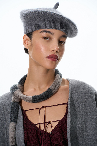 beret made of raccoon down - BRUSNIKA Women Clothes