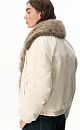 Down jacket with a fur collar - BRUSNIKA. Women clothes
