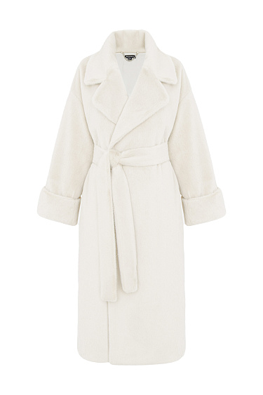 Faux fur wrap coat - BRUSNIKA Women Clothes