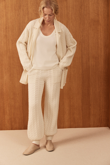 Cable knit jogger pants - BRUSNIKA Women Clothes