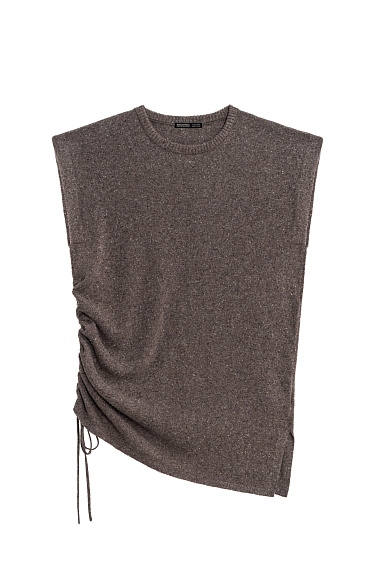 Knitted vest with ties - BRUSNIKA Women Clothes