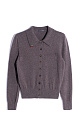 cashmere cardigan with a polo collar - BRUSNIKA. Women clothes