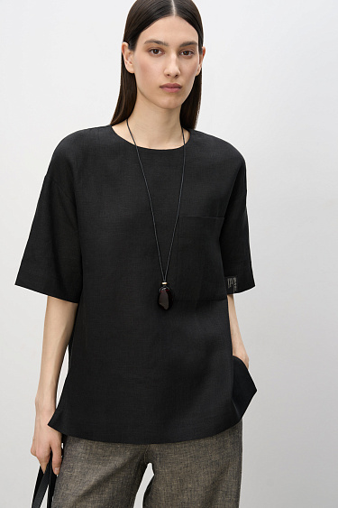 Linen T-shirt - BRUSNIKA Women Clothes
