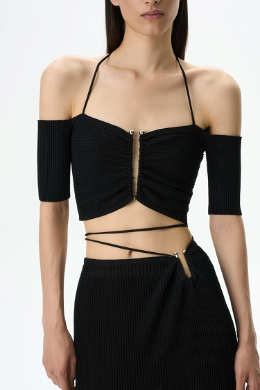 Metal detail crop top - BRUSNIKA Women Clothes