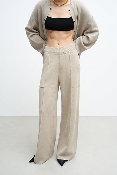 Straight-cut knitted trousers - BRUSNIKA Women Clothes