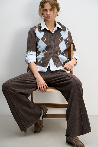 cardigan with an argyle pattern - BRUSNIKA Women Clothes