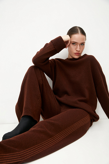 Cashmere and wool pants with stripes - BRUSNIKA Women Clothes