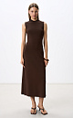 Knitted dress with a stand-up collar - BRUSNIKA. Women clothes