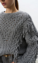 Knitted jumper with fringe - BRUSNIKA. Women clothes