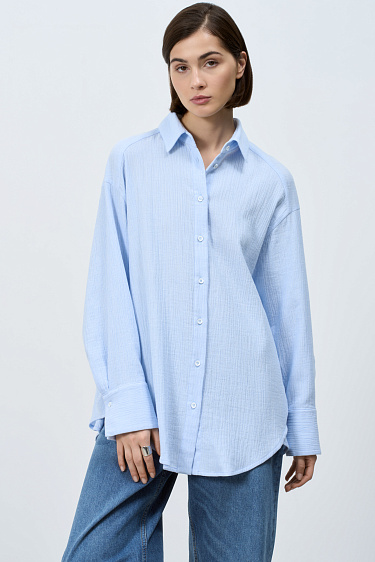 Shirt made of textured cotton - BRUSNIKA Women Clothes