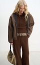 Plaid Stand Collar Jacke - BRUSNIKA. Women clothes
