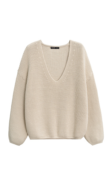 V-neck cotton knit jumper - BRUSNIKA Women Clothes
