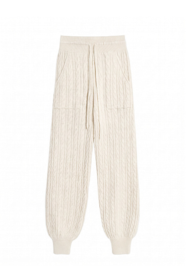 Cable knit jogger pants - BRUSNIKA Women Clothes