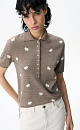 Animal Print Polo Shirt - BRUSNIKA. Women clothes