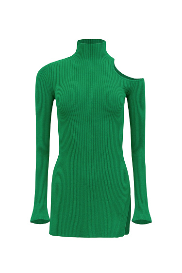 Viscose turtleneck with cut-out shoulder - BRUSNIKA Women Clothes