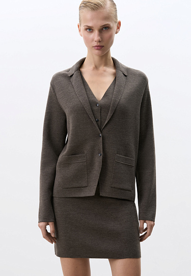 Single-breasted merino wool jacket - BRUSNIKA Women Clothes