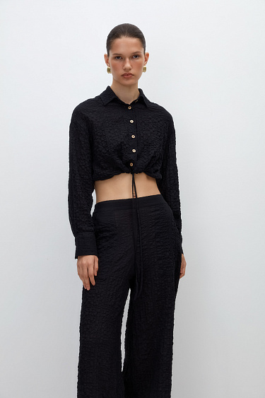 Cropped cotton gauze shirt - BRUSNIKA Women Clothes