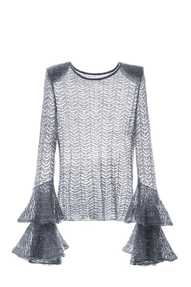 Jumper with flounces on the sleeves - BRUSNIKA Women Clothes
