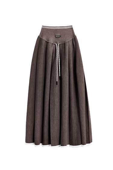 Midi skirt with a yoke - BRUSNIKA Women Clothes
