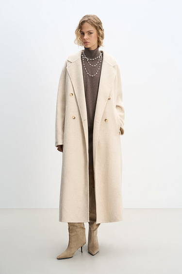 Double-breasted wool coat - BRUSNIKA Women Clothes