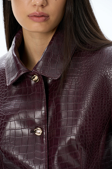 Textured eco-leather jacket - BRUSNIKA Women Clothes