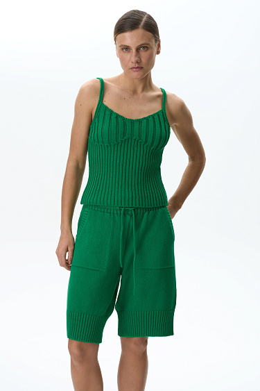 Cotton top with thin straps - BRUSNIKA Women Clothes
