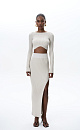 Knitted skirt with a side slit - BRUSNIKA. Women clothes
