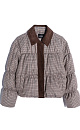 Plaid down jacket with a turn-down collar - BRUSNIKA. Women clothes