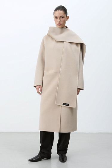 Wool coat with scarf - BRUSNIKA Women Clothes
