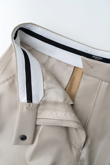 Straight trousers made of eco-leather - BRUSNIKA Women Clothes