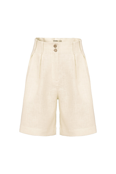 100% linen bermuda shorts - BRUSNIKA Women Clothes