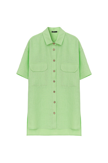 Short sleeve linen shirt - BRUSNIKA Women Clothes