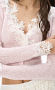 Merino wool cardigan with lace - BRUSNIKA. Women clothes