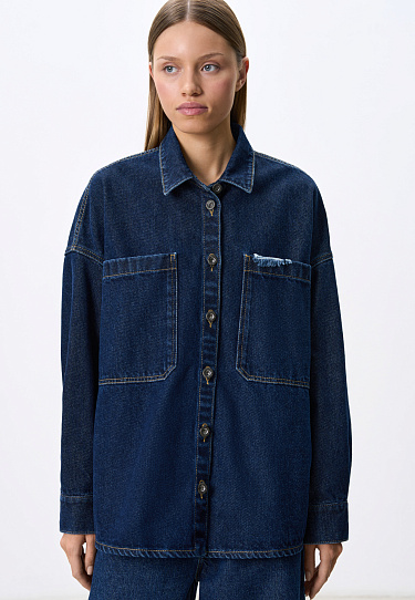 Denim shirt with large pockets - BRUSNIKA Women Clothes