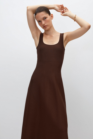 Knitted dress with flared skirt - BRUSNIKA Women Clothes