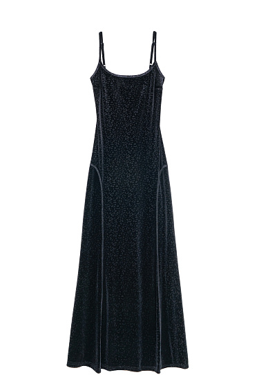 Maxi velvet dress with an animal print - BRUSNIKA Women Clothes